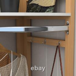 Wood Corner Floor Shelf, Coat Rack Corner Stand Storage Display Rack for Living