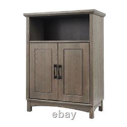 Wood Cupboard Floor Storage Cabinet with Door Organizer Shelf Bathroom Bedroom US
