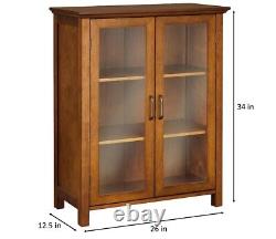 Wooden Freestanding Floor Cabinet with 2 Adjustable Shelves Oiled Oak