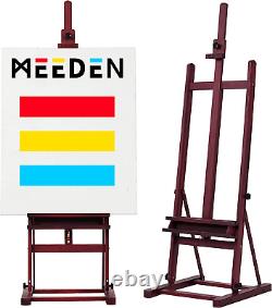 Wooden H-Frame Studio Easel, Artist Floor Easel with Large Storage Tray, Solid B