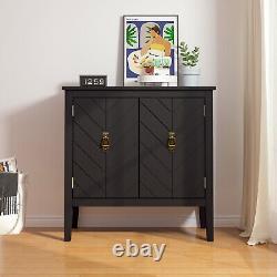 Wooden Storage Cabinet with Adjustable Shelf Bathroom Floor Kitchen Cupboard
