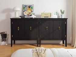 Wooden Storage Cabinet with Adjustable Shelf Bathroom Floor Kitchen Cupboard